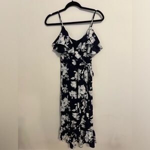 Aqua size medium mid-length floral dress